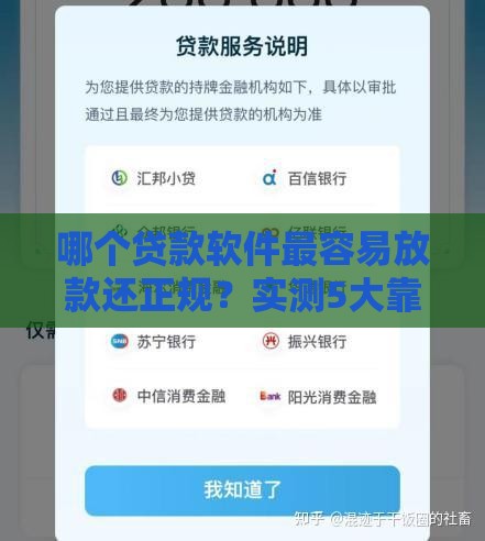 哪个贷款软件最容易放款还正规？实测5大靠谱平台