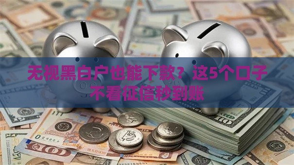 无视黑白户也能下款？这5个口子不看征信秒到账