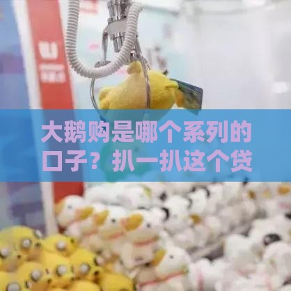 大鹅购是哪个系列的口子？扒一扒这个贷款平台的背景