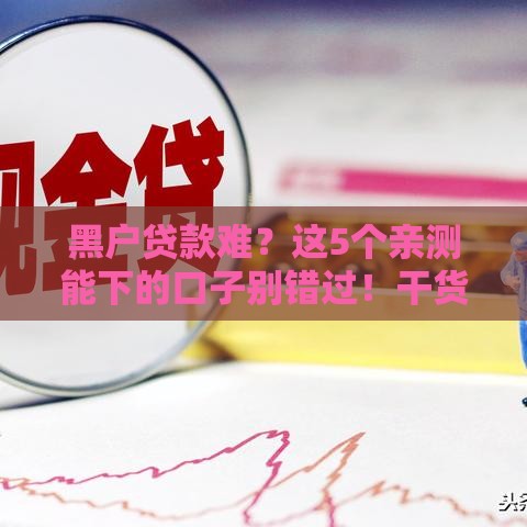 黑户贷款难？这5个亲测能下的口子别错过！干货收藏