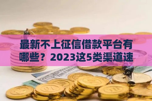 最新不上征信借款平台有哪些？2023这5类渠道速看