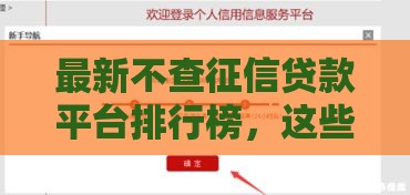 最新不查征信贷款平台排行榜，这些渠道真的靠谱吗？