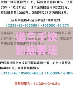 借三千块到底要还多少利息？算完这笔账再决定！