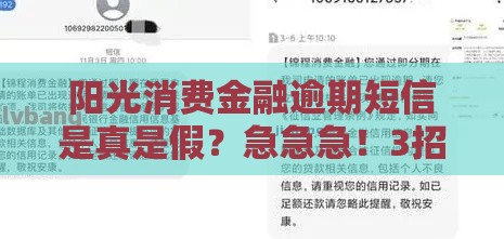 阳光消费金融逾期短信是真是假？急急急！3招教你辨别套路
