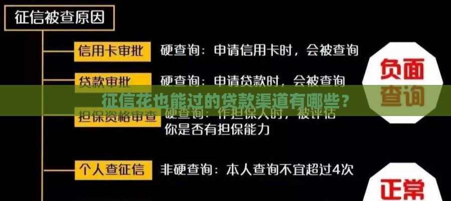 征信花也能过的贷款渠道有哪些？