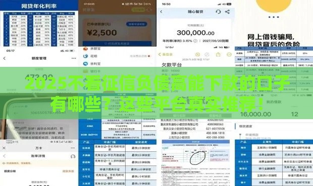 2025不看征信负债高能下款的口子有哪些？这些平台真实推荐！