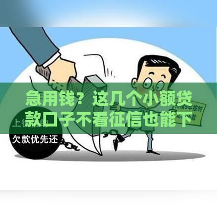 急用钱？这几个小额贷款口子不看征信也能下款！