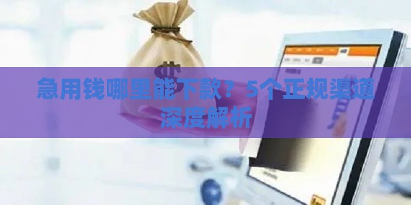 急用钱哪里能下款？5个正规渠道深度解析