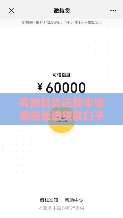 有微粒贷还能申请哪些靠谱贷款口子？