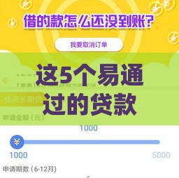 这5个易通过的贷款口子推荐