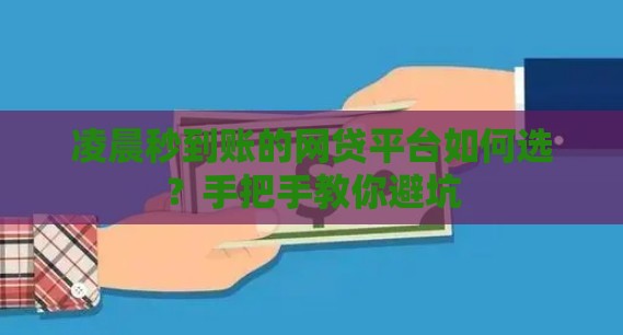 凌晨秒到账的网贷平台如何选？手把手教你避坑