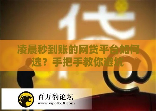 凌晨秒到账的网贷平台如何选？手把手教你避坑