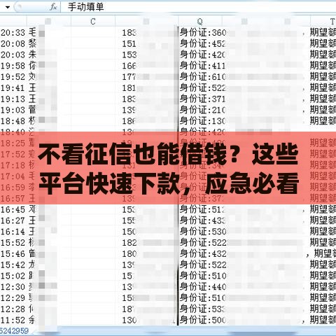不看征信也能借钱？这些平台快速下款，应急必看！