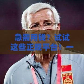 急需用钱？试试这些正规平台！一万以上额度借款口子推荐