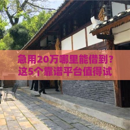 急用20万哪里能借到？这5个靠谱平台值得试试