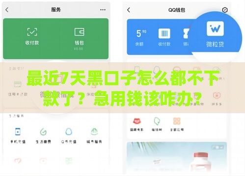 最近7天黑口子怎么都不下款了？急用钱该咋办？