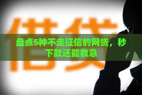 盘点5种不走征信的网贷，秒下款还能救急