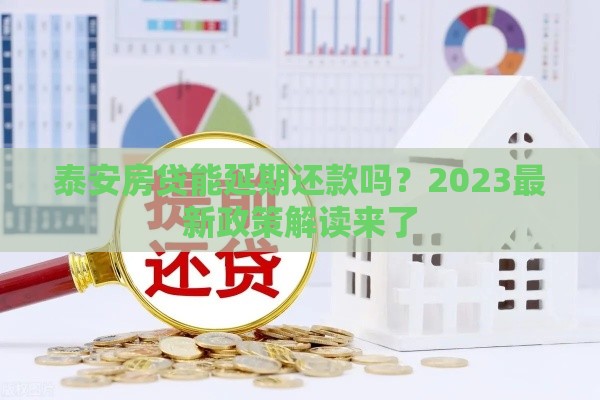 泰安房贷能延期还款吗？2023最新政策解读来了