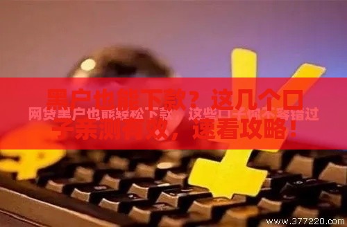 黑户也能下款？这几个口子亲测有效，速看攻略！