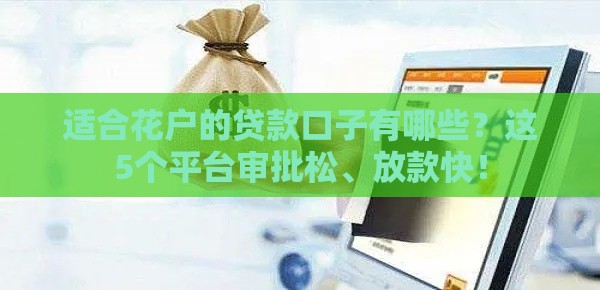 适合花户的贷款口子有哪些？这5个平台审批松、放款快！