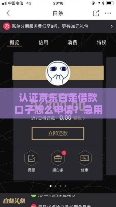 认证京东白条借款口子怎么申请？急用钱必看这3个技巧