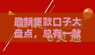 最新贷款口子大盘点，总有一款适合你