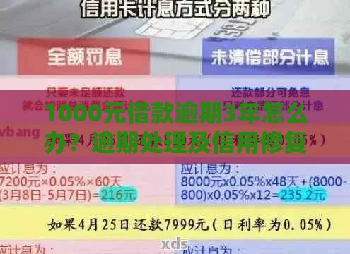 1000元借款逾期3年怎么办？逾期处理及信用修复指南