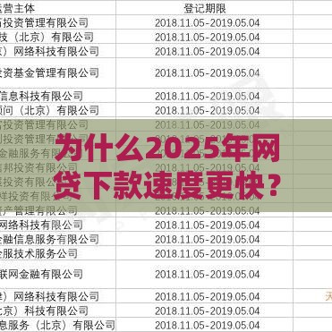 为什么2025年网贷下款速度更快？这几点你必须知道！