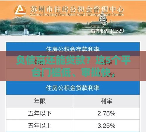 负债高还能贷款？这5个平台门槛低、审批快，