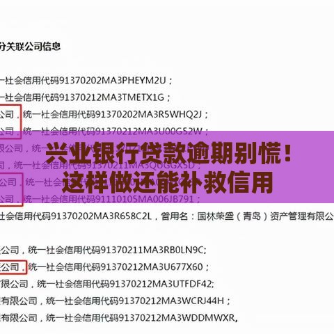 兴业银行贷款逾期别慌！这样做还能补救信用