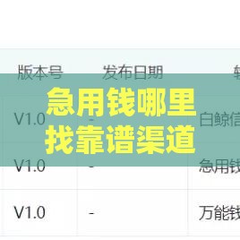 急用钱哪里找靠谱渠道？3招教你避开高息陷阱