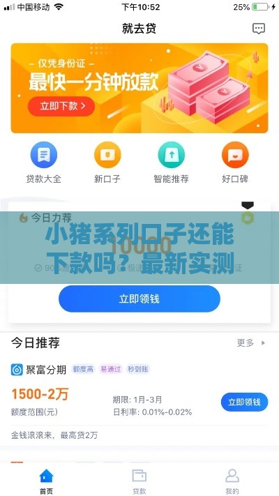 小猪系列口子还能下款吗？最新实测解析