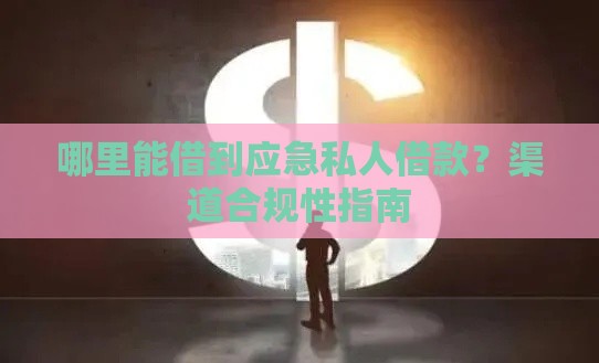 哪里能借到应急私人借款？渠道合规性指南