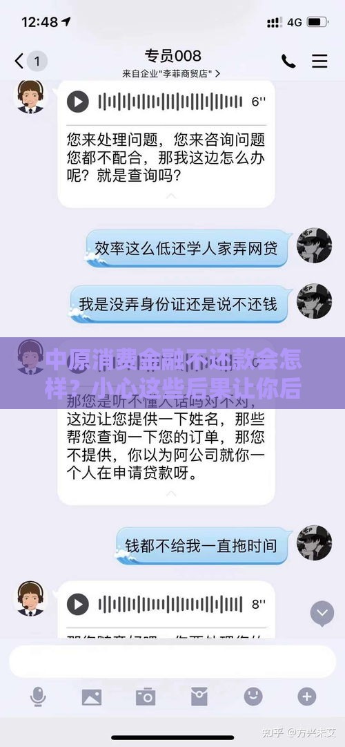 中原消费金融不还款会怎样？小心这些后果让你后悔！