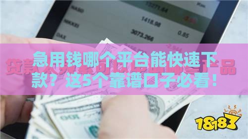 急用钱哪个平台能快速下款？这5个靠谱口子必看！