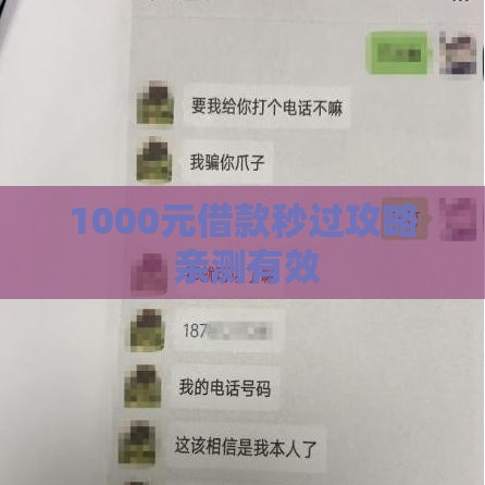 1000元借款秒过攻略 亲测有效