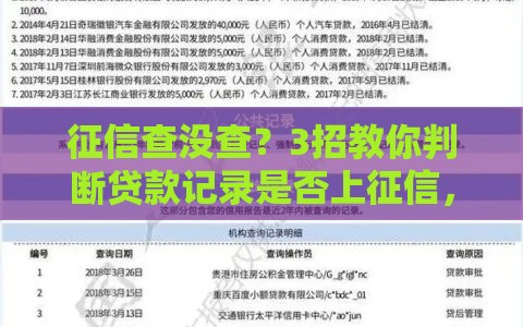 征信查没查？3招教你判断贷款记录是否上征信，避开隐形风险