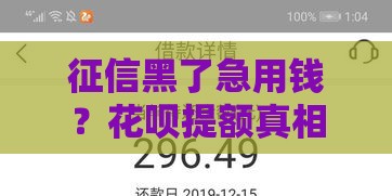 征信黑了急用钱？花呗提额真相全在这篇了！