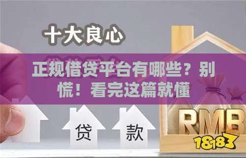正规借贷平台有哪些？别慌！看完这篇就懂