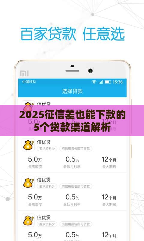2025征信差也能下款的5个贷款渠道解析