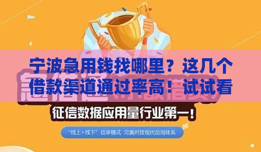 宁波急用钱找哪里？这几个借款渠道通过率高！试试看