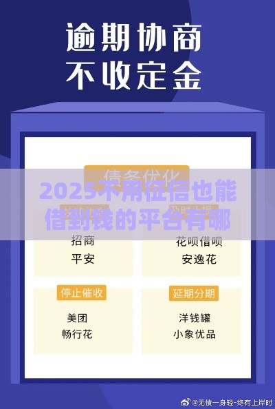 2025不用征信也能借到钱的平台有哪些？（附避坑指南）