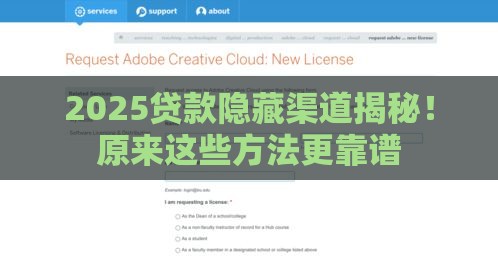 2025贷款隐藏渠道揭秘！原来这些方法更靠谱