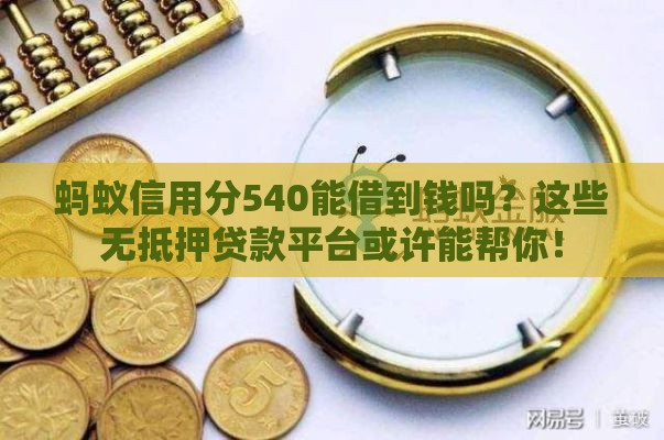 蚂蚁信用分540能借到钱吗？这些无抵押贷款平台或许能帮你！