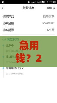 急用钱？2025年5000元免审贷款秒下款攻略！