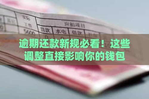 逾期还款新规必看！这些调整直接影响你的钱包