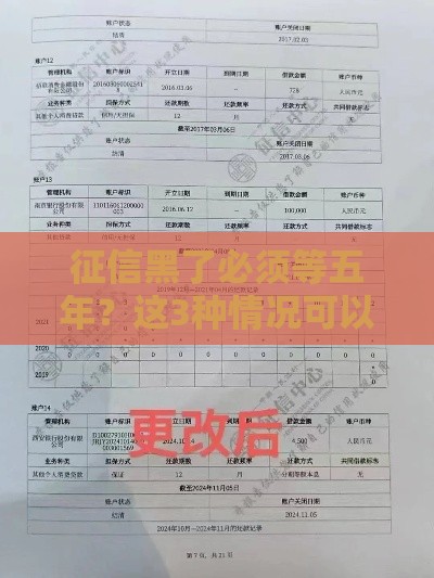 征信黑了必须等五年？这3种情况可以提前洗白！