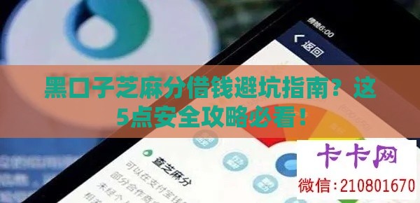黑口子芝麻分借钱避坑指南？这5点安全攻略必看！