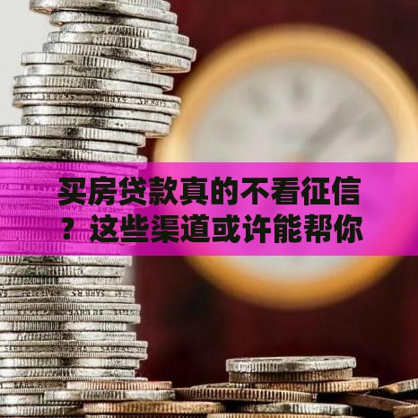 买房贷款真的不看征信？这些渠道或许能帮你！