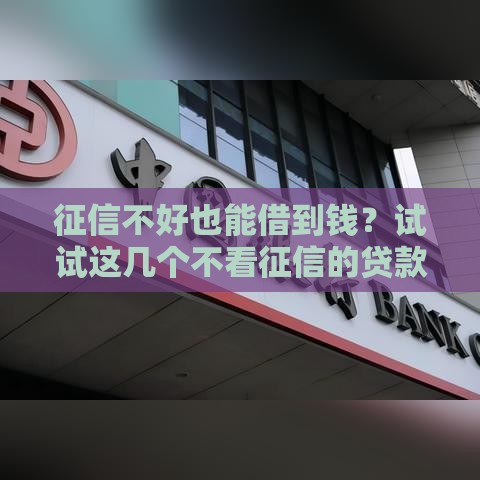 征信不好也能借到钱？试试这几个不看征信的贷款渠道！